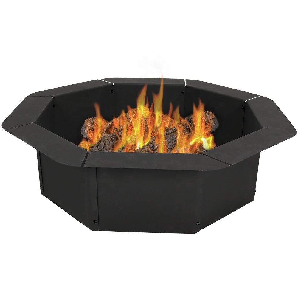 Heavy Duty DIY  or In-Ground Outdoor fire ring Wood Burning Bonfire Fire Pit Insert Frame Kit