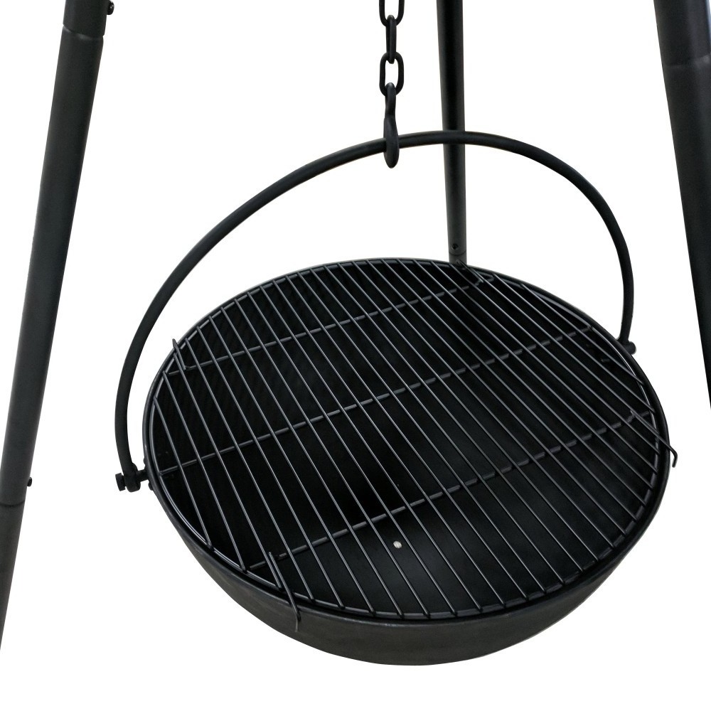 Cauldron Fire Pit and Tripod Stand Heavy Duty Cooking Grill