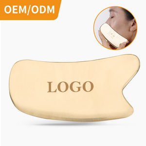 Multifunction copper gua sha face Lift Facial Skin Roller pure brass gua sha Massage Tool Eye Massager Logo Custom