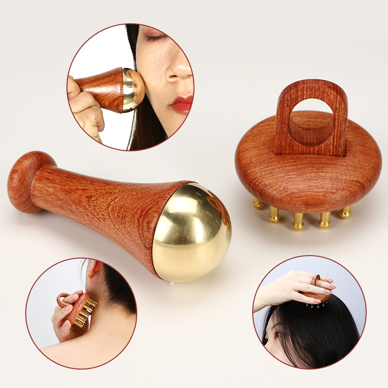 Kansa Wand and Deep Relaxation wood scalp guasha massager scalp comb wood therapy massage tools guasha massager