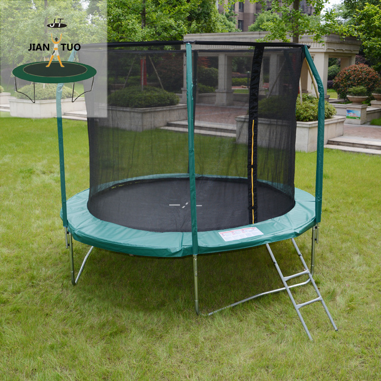 JianTuo Sports Round 183cm 244cm 305cm 366cm 396cm 427cm 457cm 487cm Children Garden Trampoline With Enclosure Net