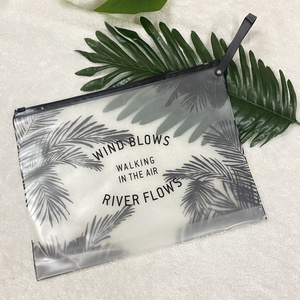 Customized Logo Clear Pvc Ziplock Biodegradable Plastic Pouch Bikini Swimwear Swimsuit Underwear Packaging Zipper Bag