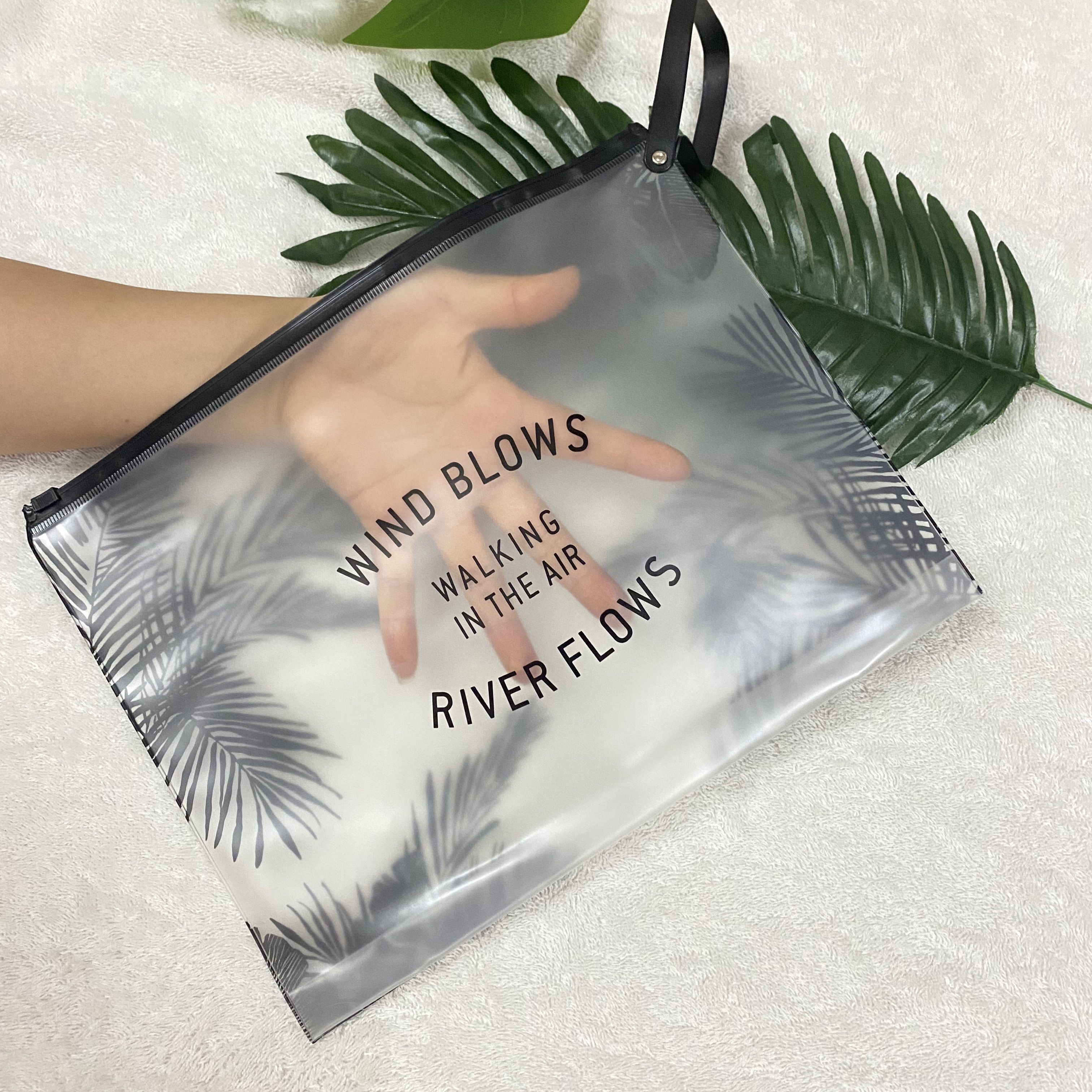 Customized Logo Clear Pvc Ziplock Biodegradable Plastic Pouch Bikini Swimwear Swimsuit Underwear Packaging Zipper Bag