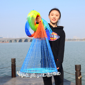 High Quality nylon monofilament lines Fly Hand Cast Net Chain Type Throw Catch drawstring fishing frisbee cast nets