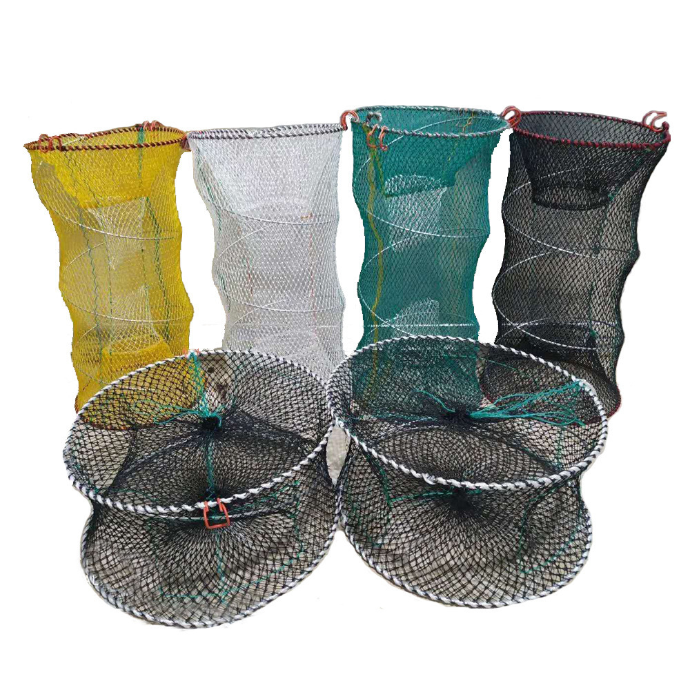 Summer  Lobster Cage Trap Fishing Crab Cage Spring Cage Round Automatic Folding Shrimp Pot for Sale