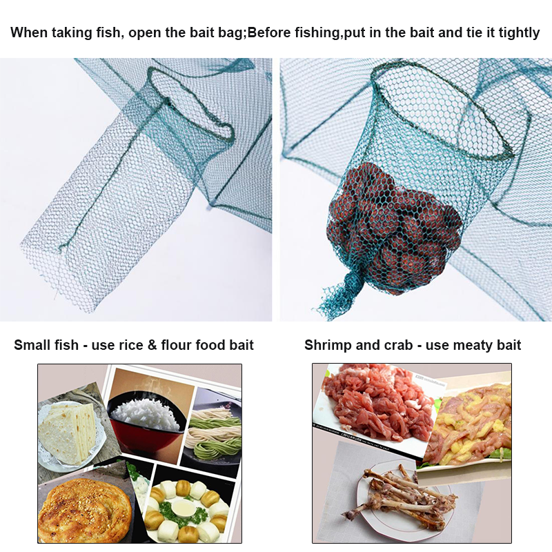 2023 Folded Umbrella nylon Trap net 8 holes fishing nets for shrimp and crab