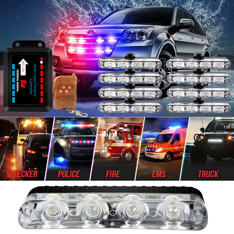 Hot sale High Power Slimline Wireless Remote Control 32 LED One Towing Eight LED Car Center Grille Blinker Warning Light