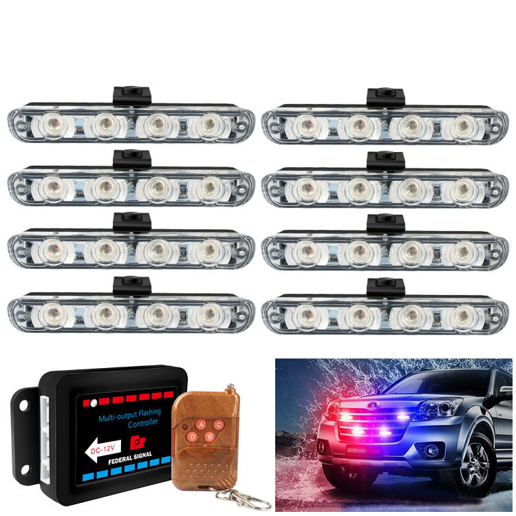 Hot sale High Power Slimline Wireless Remote Control 32 LED One Towing Eight LED Car Center Grille Blinker Warning Light