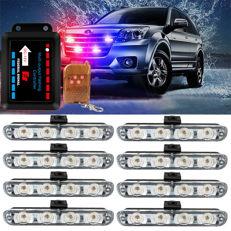 Hot sale High Power Slimline Wireless Remote Control 32 LED One Towing Eight LED Car Center Grille Blinker Warning Light