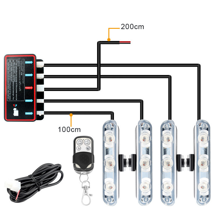 Universal high bright strobe light 3LED one tow Eight  LED car center strobe light