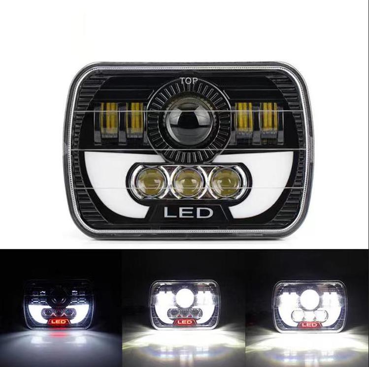 Super Bright Rectangle  Square Led Headlight Dot Drl Led Headlight For Trucks Bright 5 Inch 4X6 Drl Led Headlights