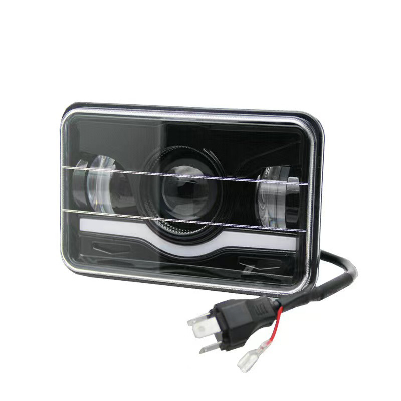 Auto Electrical System High Low Beam 45W Red Light Angel Eye DRL Rectangular Square 4x6 Led Headlight