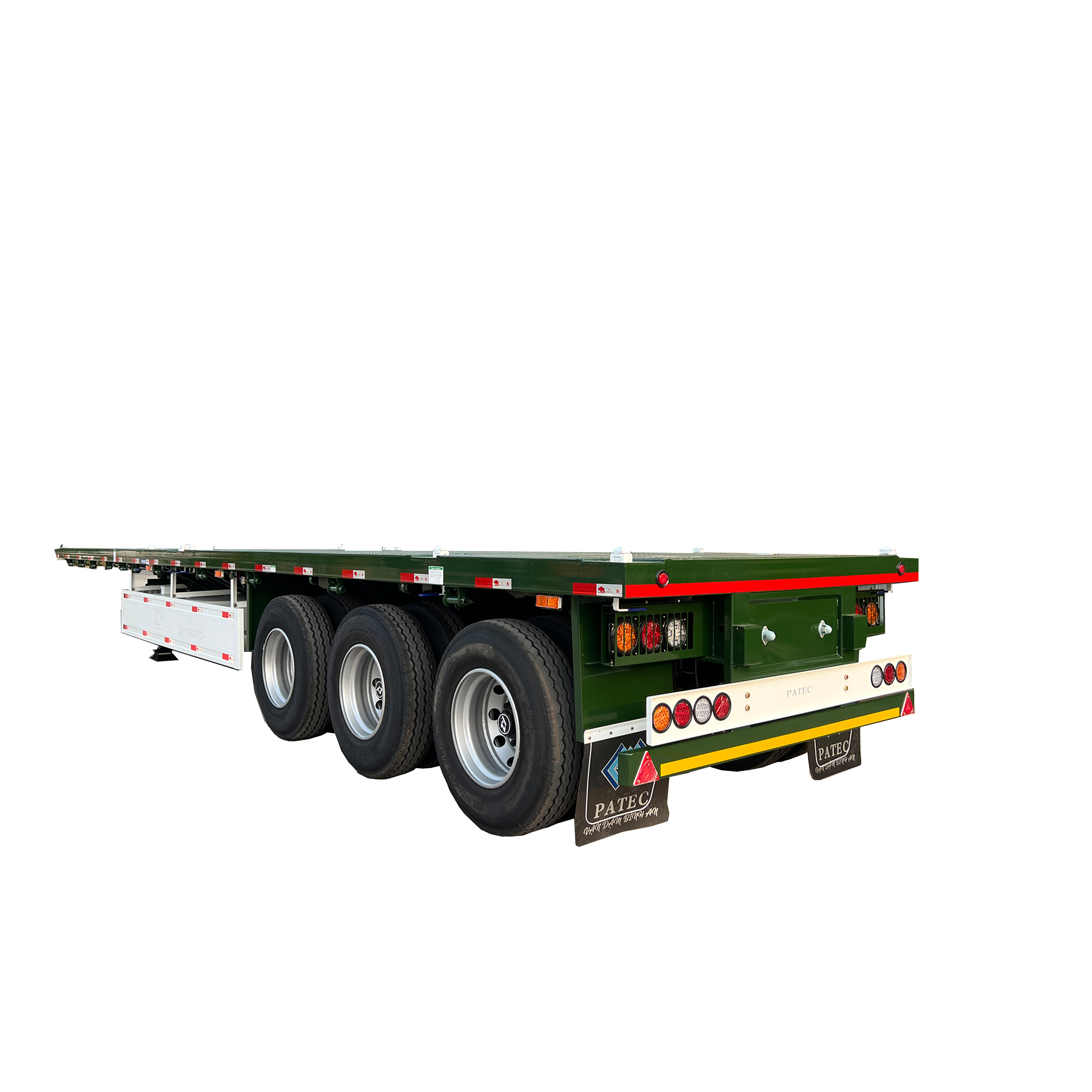 China famous brand shipping container 3 Axles 40 FT Flatbed  bed semi truck trailer 50 ton for sale