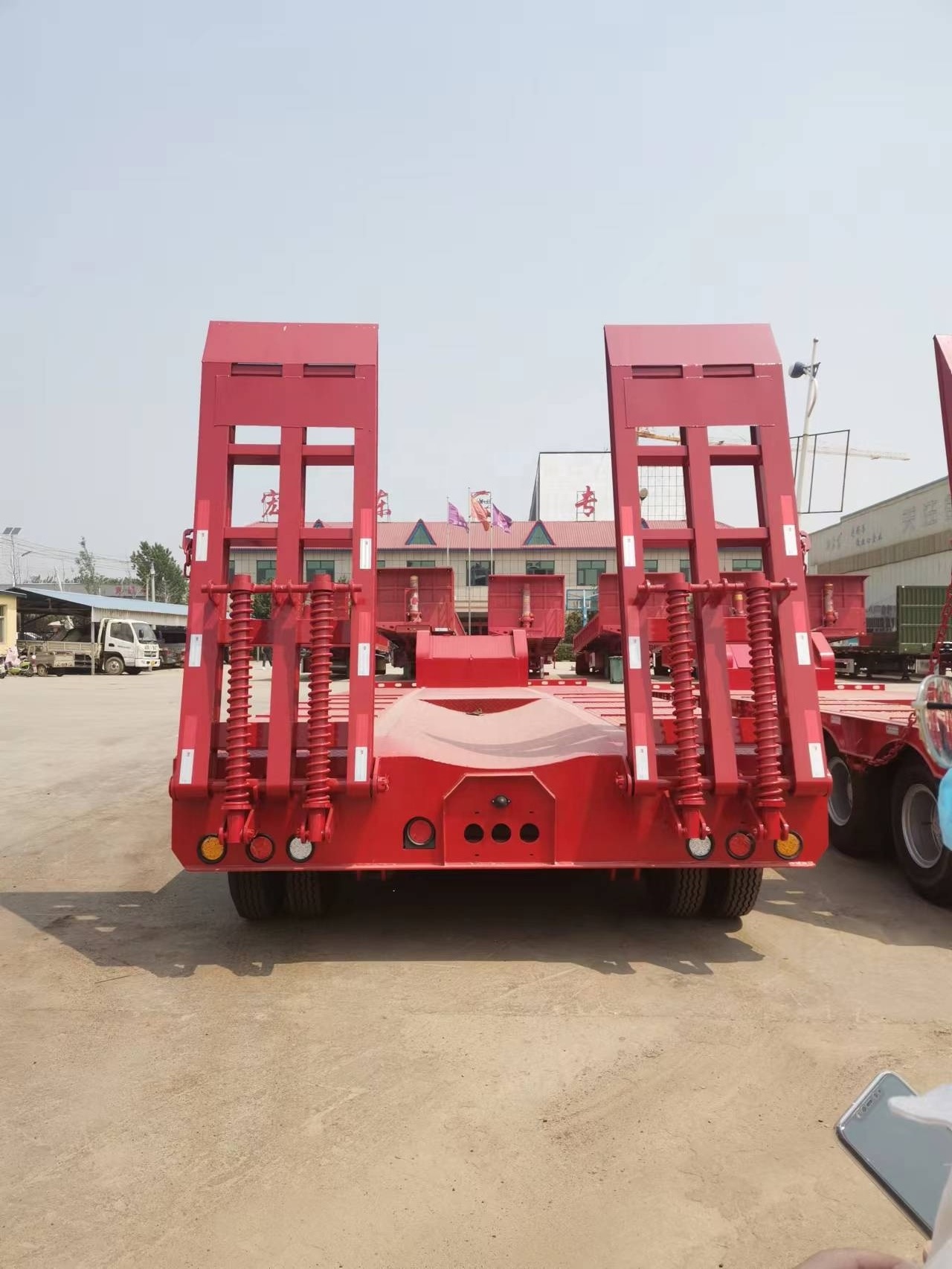 Hydraulic Extendable Excavator Transport 3 4 axle 40 feet lowboy trailer 40 ton 60 ton 80 ton low loader transport trailer