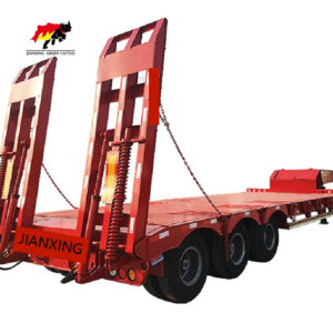 Factory Direct Sales 3 Axles 12 Tire 50ton Lowboy Low Bed Loader Lowbed Truck Semi Trailer