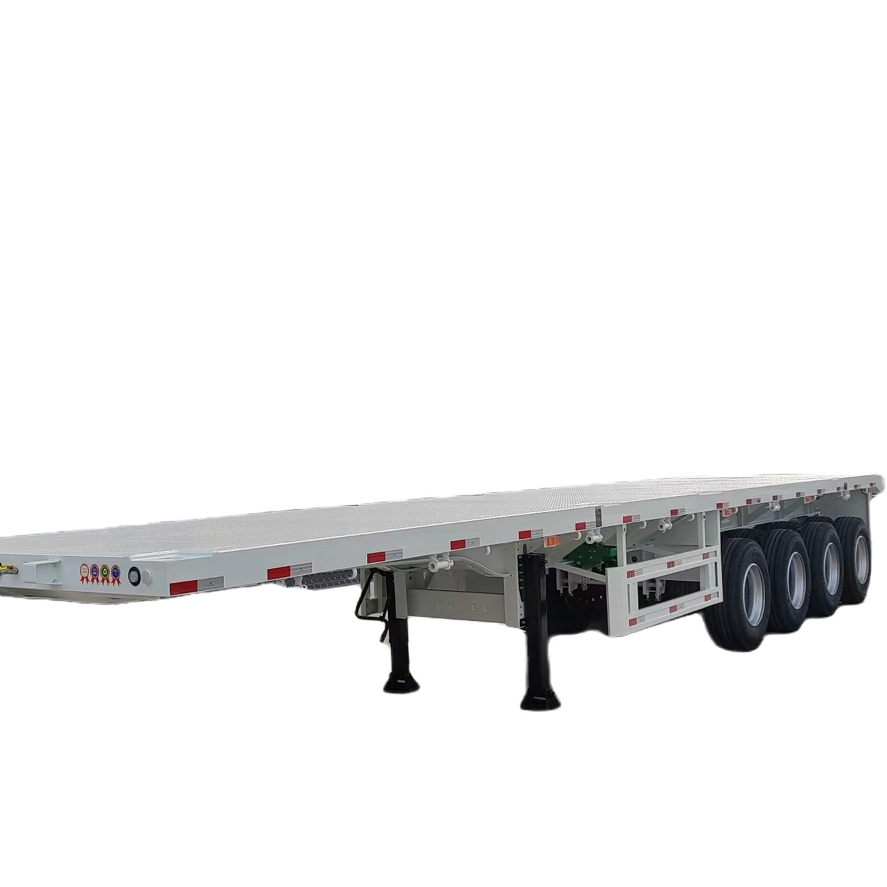 JianXing Factory provide 4 Axles 13m 40ft 60tons 12 twist Locks Flatbed Trailer Flatbed Container Chassi Trailers