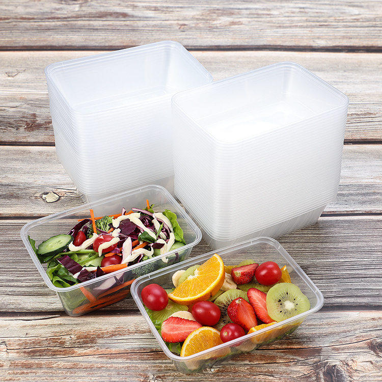 Hot Food Disposable Plastic bento lunch boxTakeaway customize Packing box Use PP Microwave Rectangular Food Container with lid