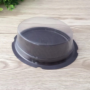 Food Grade disposable plastic blister round plastic cake containers, hamburger cake box