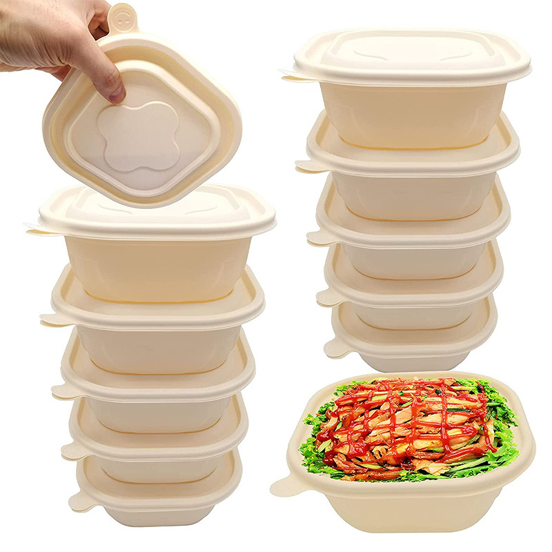 Biodegradable Compostable Plastic Corn Starch Cornstarch Clamshell Food Box Take Away Food Packaging