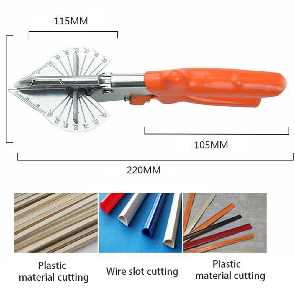 45-90 Multifunction Angle Mitre Trunking Scissors PVC Plastic Pipe Cutter Angle Shears Automatic Wire Cutting Duct Mitre Trim