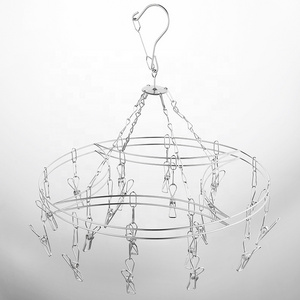 Non slip Silver clothes hangers AND Stainless Steel Socks Hanger With Clips trousers rack and hanger for socks with pegs