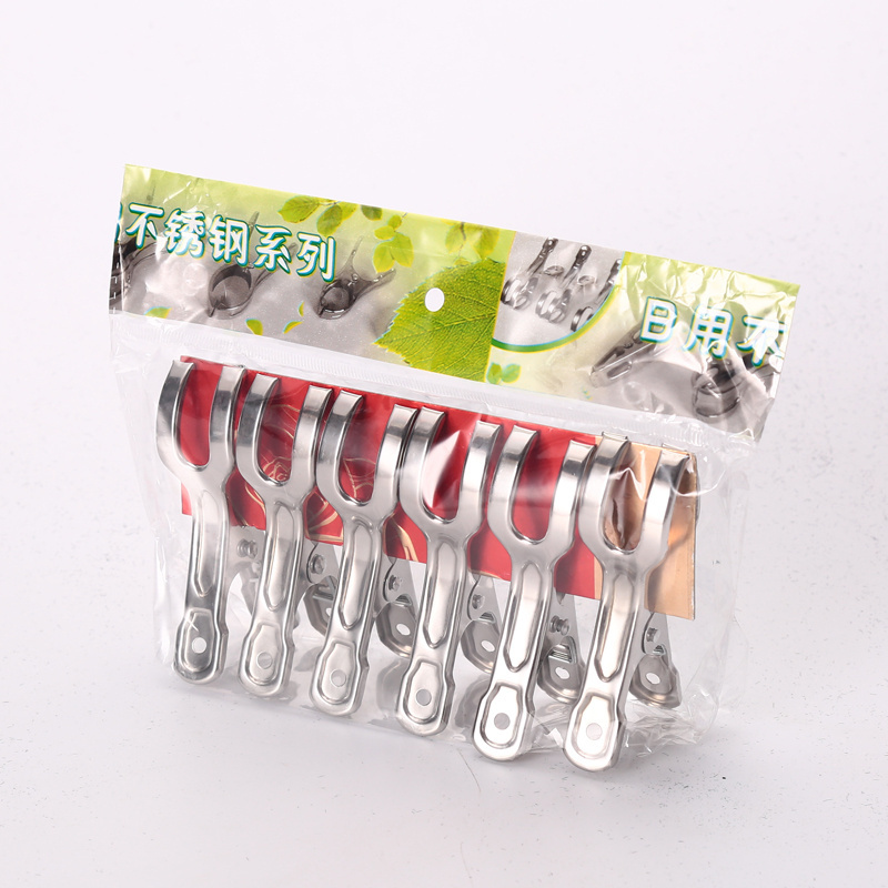 Direct supply small stainless steel clothes peg household peg and spring flat clips