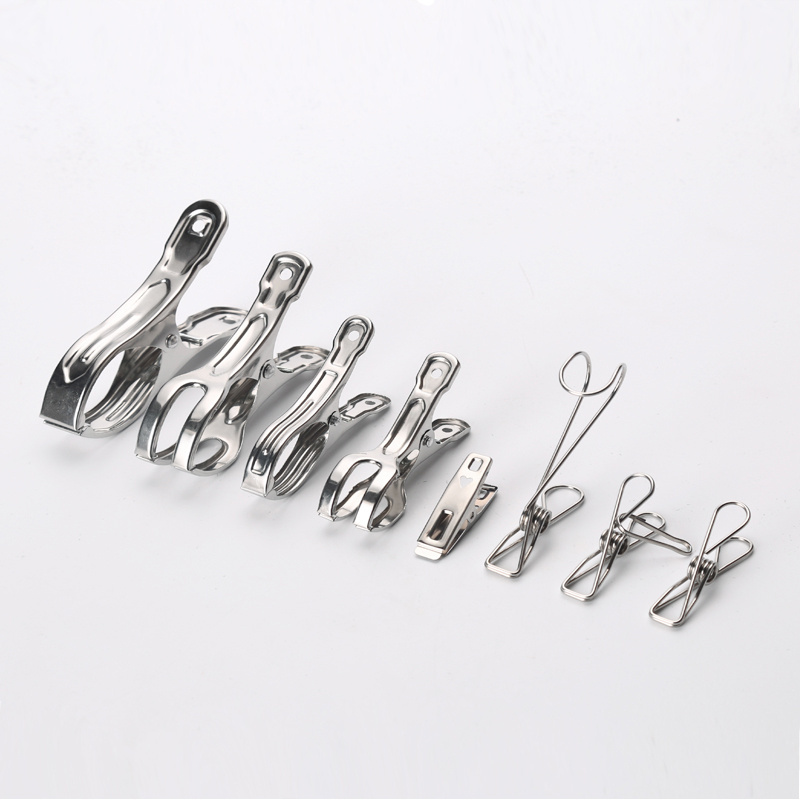 Direct supply small stainless steel clothes peg household peg and spring flat clips