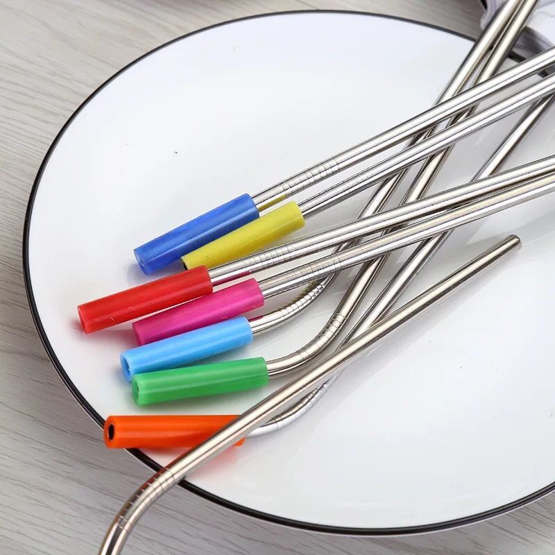 High-quality colors Silica gel hat 304 stainless steel straw and stainless steel drinking straw with brush