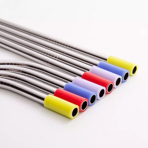 High-quality colors Silica gel hat 304 stainless steel straw and stainless steel drinking straw with brush