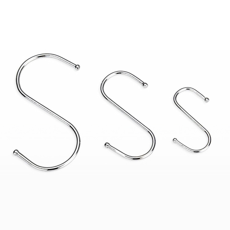 410 Stainless Steel S-Shaped Coat Hooks for Hanging Coats in Bedroom Office Bathroom Kitchen