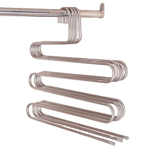 Multi-Purpose S-Type Cloth Pants Hanger Stainless Steel Magic Hooks for Closet and Trousers Rack for Clothing Use