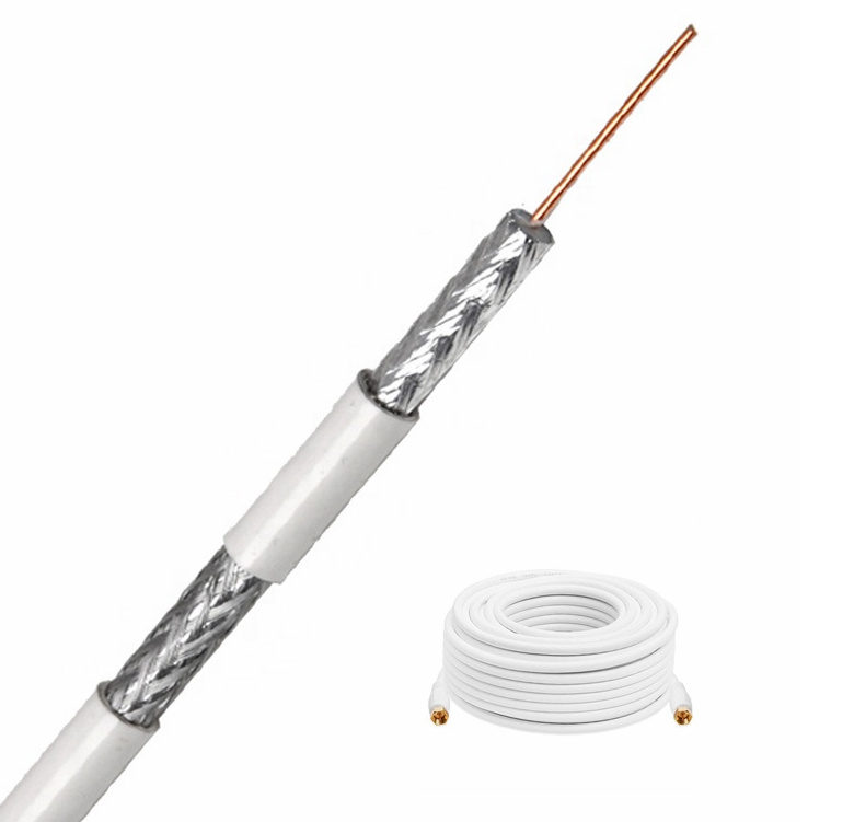 Dual quad shield satellite cable TV antena 18awg CCS CU satellite RG6U  coaxial cable rg6