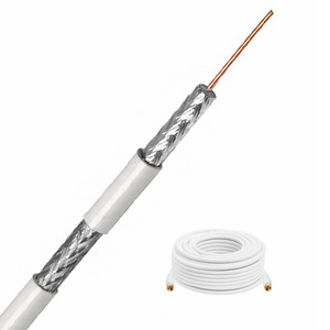 Dual quad shield satellite cable TV antena 18awg CCS CU satellite RG6U  coaxial cable rg6