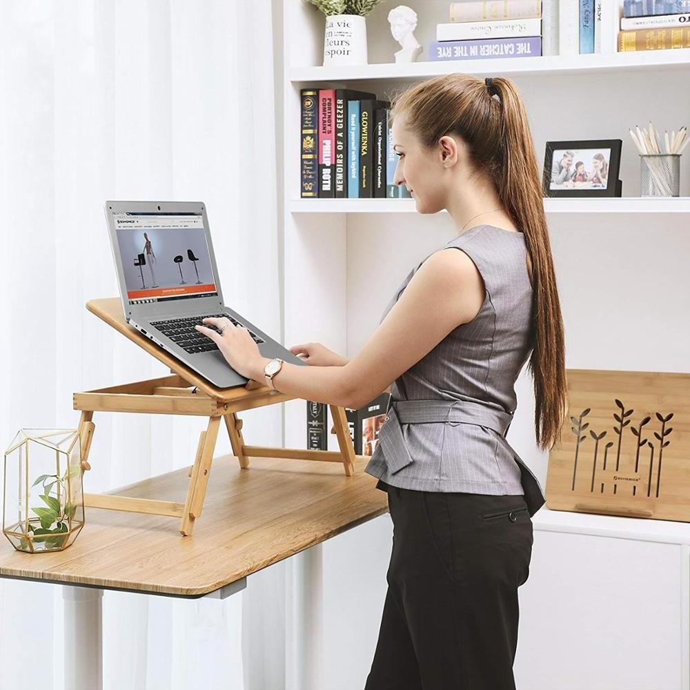 Extendable Portable Multifunctional Office Table With Tilting Top Storage Drawer With Cup Holder Cooler Fan Drawer