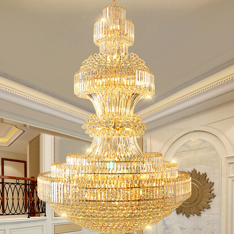 Luxury Design Lamp Indoor Decoration Hanging Lighting Gold Hotel Large LED Chandelier