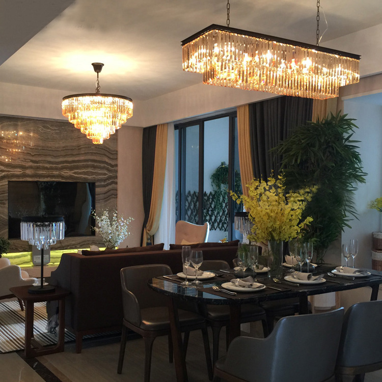 Spiral Round Luxury Gold Pendant Lighting Dinning Hotel Project Restaurant Crystal Chandeliers