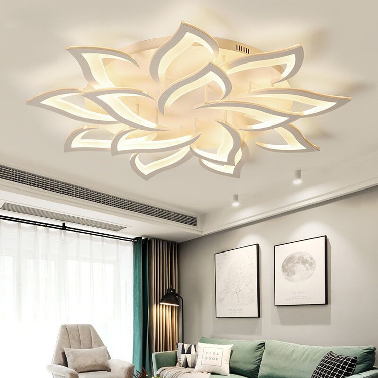 Hot Selling Decorative Crystal Light Flower Lighting Flush Mount Smart Modern Luxury Living Room Bedroom Led Ceiling Lamp