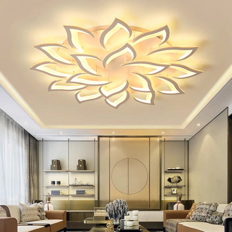 Hot Selling Decorative Crystal Light Flower Lighting Flush Mount Smart Modern Luxury Living Room Bedroom Led Ceiling Lamp