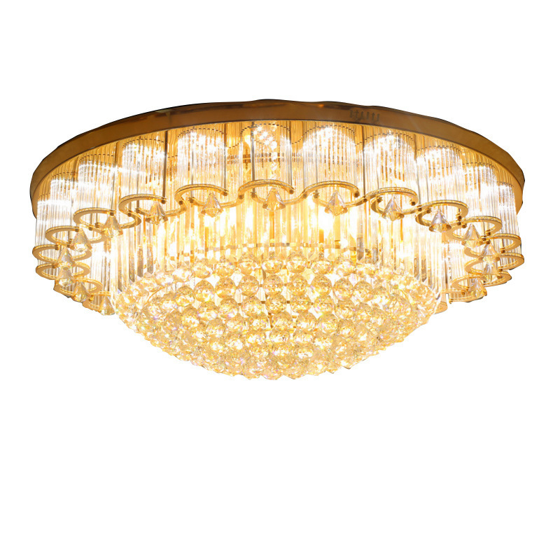 Luxury crystal chandelier rose gold metal ceiling lamp for hotel hotel lobby  JY8106