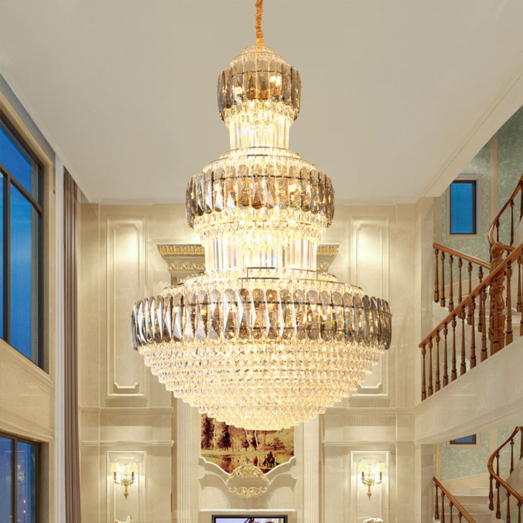 High Brightness Luxury Hotel Lobby Bar Large Project Custom LED Chandelier Pendant Light