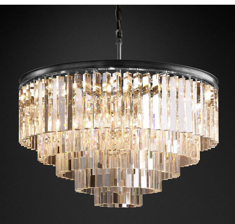 Spiral Round Luxury Gold Pendant Lighting Dinning Hotel Project Restaurant Crystal Chandeliers