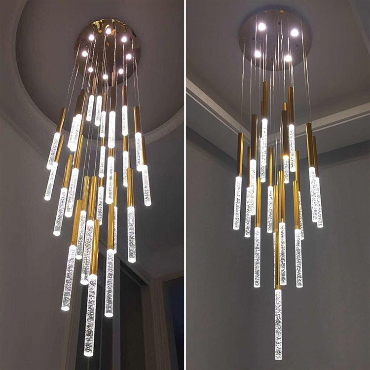 Wholesale Indoor Decoration Glass Stair Living Room Contemporary Chandelier Pendant Light