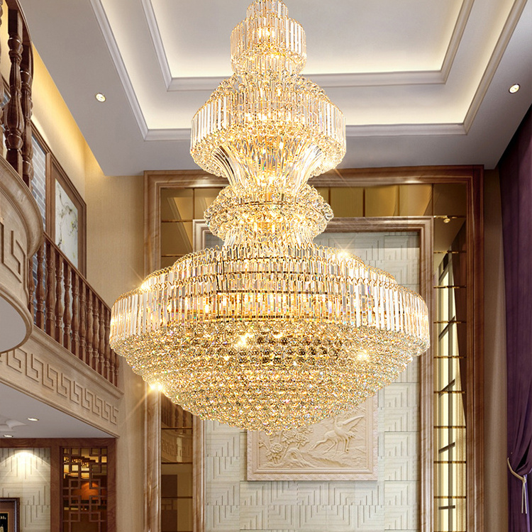 Luxury Design Lamp Indoor Decoration Hanging Lighting Gold Hotel Large LED Chandelier