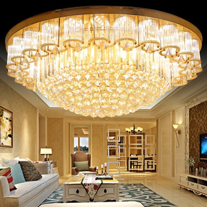 Luxury crystal chandelier rose gold metal ceiling lamp for hotel hotel lobby  JY8106