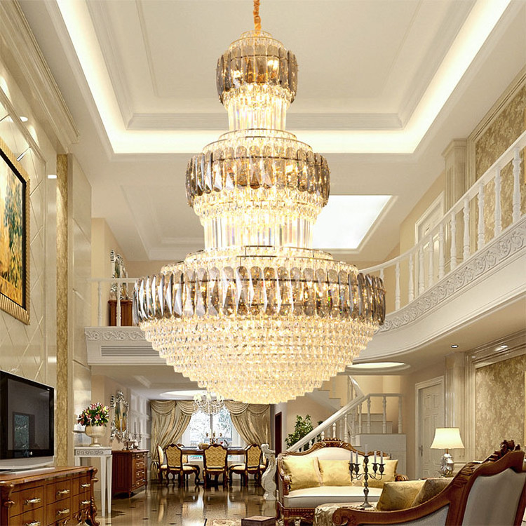 High Brightness Luxury Hotel Lobby Bar Large Project Custom LED Chandelier Pendant Light