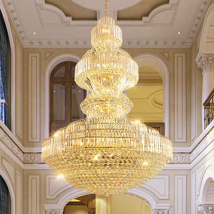 Luxury Design Lamp Indoor Decoration Hanging Lighting Gold Hotel Large LED Chandelier