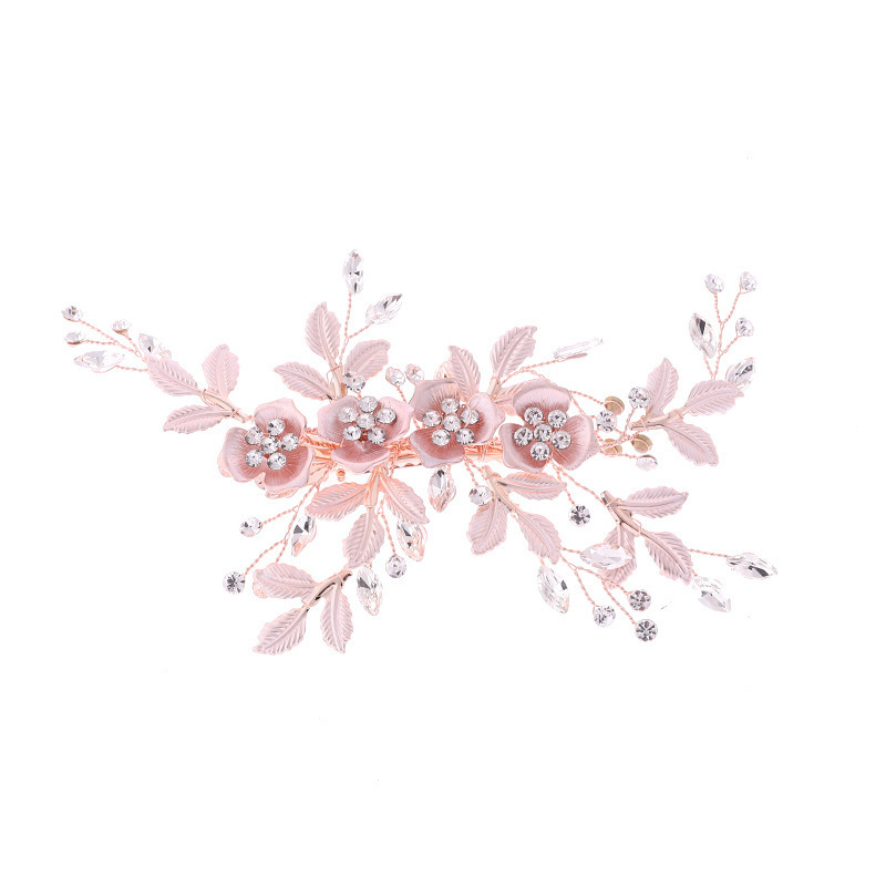 Wedding Hair Accessories Flower Hair Clips For Women Fashion Crystal Bride Headdress Hairpin Faux Pearl Hair Combs Girls Jewelry