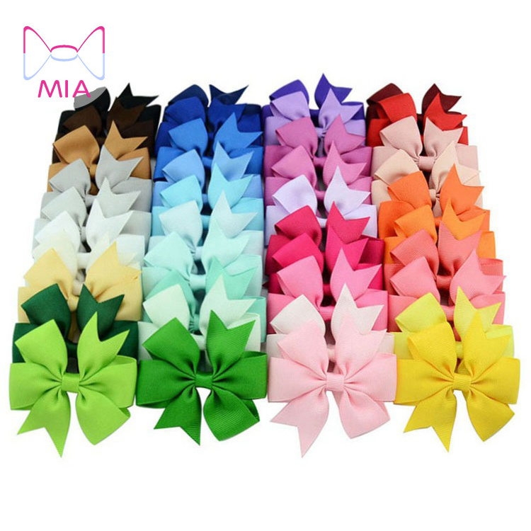 Wholesale Children Ribbon Bow Hair Clip 3 Inch *3 Inch Grosgrain Ribbon Bow Handmade Bow For Hair Accessory 564