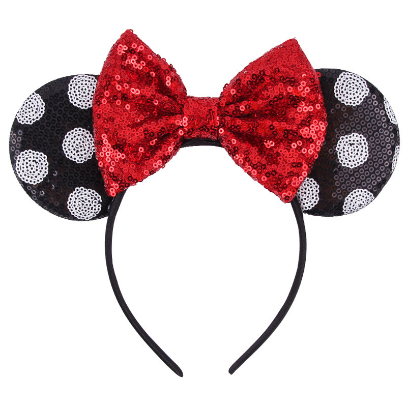 Wholesale 2023 mickey ears sequined bow headband party headband cartoon mouse ears hair band