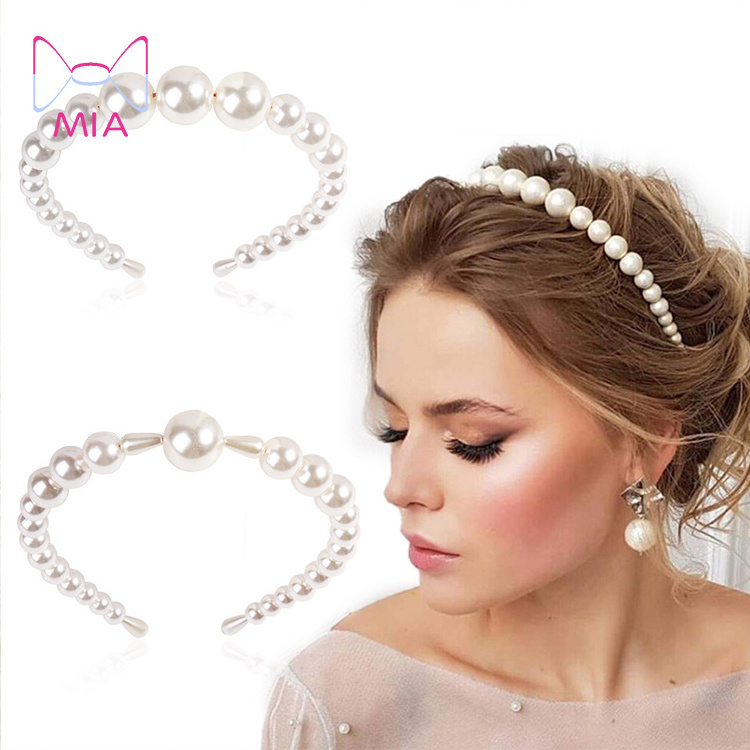 Luxury Big Pearl Headband Women Bow Sunflower Hoops Girls Hair Accessories Fashion Jewelry accessories